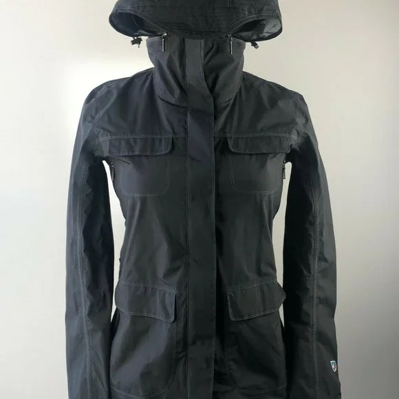 Kuhl Saboteura Waterproof Jacket Zip Raincoat Raven Gray Lightweight Size Small - Picture 4 of 12